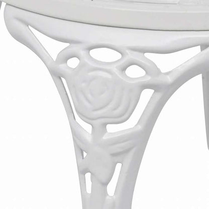 vidaXL ビストロ 3点セット アルミ鋳物 ホワイト家具 アウトドア家具 屋外家具セット(代引不可)