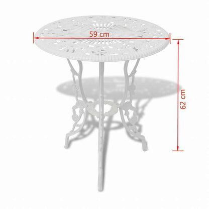 vidaXL ビストロ 3点セット アルミ鋳物 ホワイト家具 アウトドア家具 屋外家具セット(代引不可)