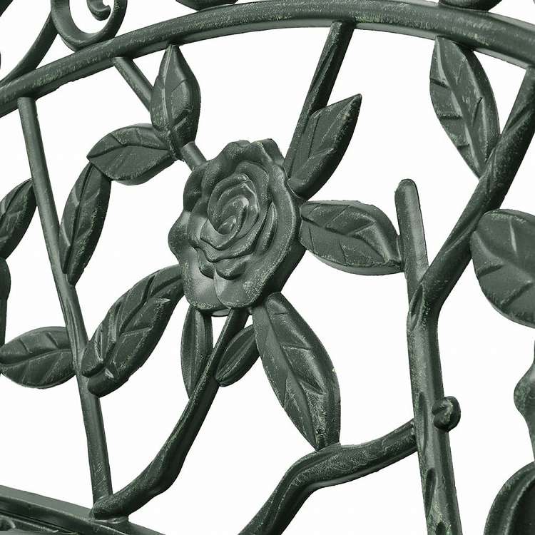 vidaXL ガーデンベンチ 100cm アルミ鋳物 グリーン家具 アウトドア家具 屋外椅子 アウトドアベンチ(代引不可)