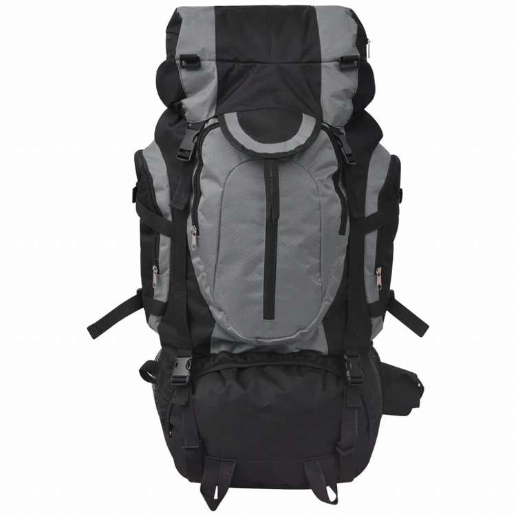 vidaXL 登山用リュック XXL 75L ブラック&グレースーツケース&かばん バックパック(代引不可)