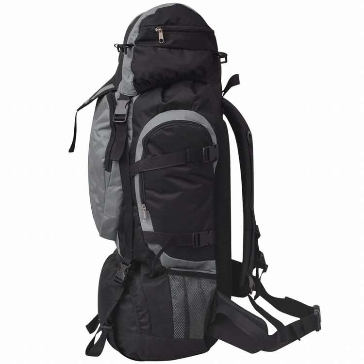 vidaXL 登山用リュック XXL 75L ブラック&グレースーツケース&かばん バックパック(代引不可)