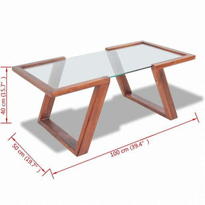 vidaXL コーヒーテーブル アカシア無垢材 ブラウン 100x50x40 cm家具 テーブル アクセントテーブル コーヒーテーブル(代引不可)