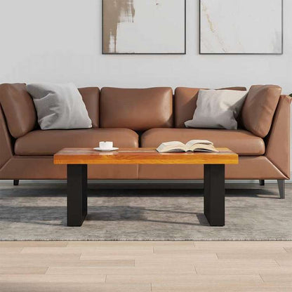 vidaXL コーヒーテーブル チーク 樹脂 100x50cm家具 テーブル アクセントテーブル コーヒーテーブル(代引不可)