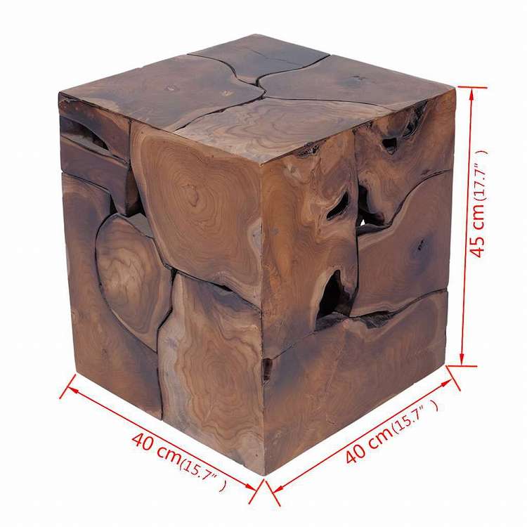 vidaXL スツール チーク無垢材家具 チェア 折り畳み椅子・スツール(代引不可)