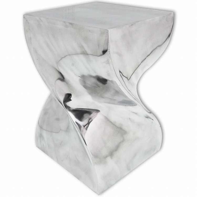 vidaXL スツール/サイドテーブル ツイスト形状 アルミ製 シルバー家具 テーブル アクセントテーブル エンドテーブル(代引不可)