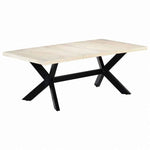 vidaXL ダイニングテーブル マンゴー無垢材 200x100x75cm ホワイト家具 テーブル キッチン・ダイニングルームテーブル(代引不可)