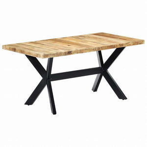 vidaXL ダイニングテーブル 160x80x75cm マンゴー無垢材 (粗目)家具 テーブル キッチン・ダイニングルームテーブル(代引不可)