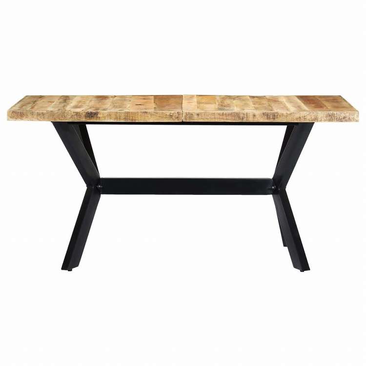 vidaXL ダイニングテーブル 160x80x75cm マンゴー無垢材 (粗目)家具 テーブル キッチン・ダイニングルームテーブル(代引不可)