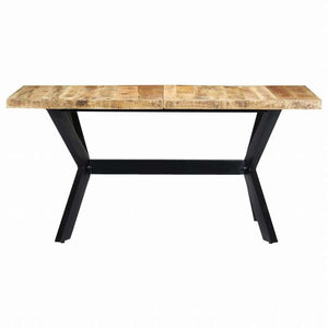 vidaXL ダイニングテーブル 160x80x75cm マンゴー無垢材 (粗目)家具 テーブル キッチン・ダイニングルームテーブル(代引不可)