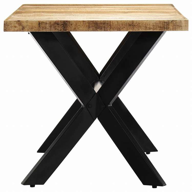 vidaXL ダイニングテーブル 160x80x75cm マンゴー無垢材 (粗目)家具 テーブル キッチン・ダイニングルームテーブル(代引不可)