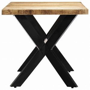 vidaXL ダイニングテーブル 160x80x75cm マンゴー無垢材 (粗目)家具 テーブル キッチン・ダイニングルームテーブル(代引不可)