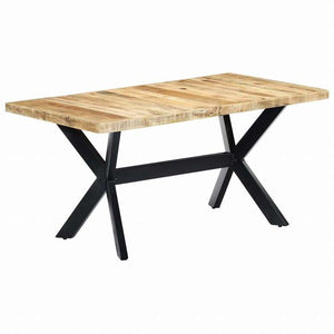 vidaXL ダイニングテーブル 160x80x75cm マンゴー無垢材 (粗目)家具 テーブル キッチン・ダイニングルームテーブル(代引不可)