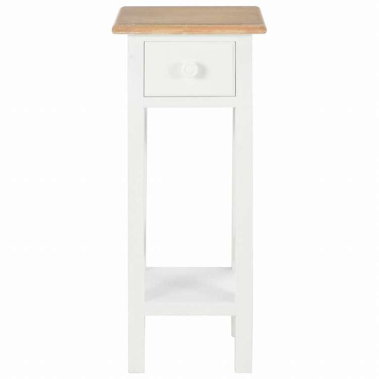 vidaXL サイドテーブル 27x27x65.5cm 木製 ホワイト家具 テーブル アクセントテーブル エンドテーブル(代引不可)