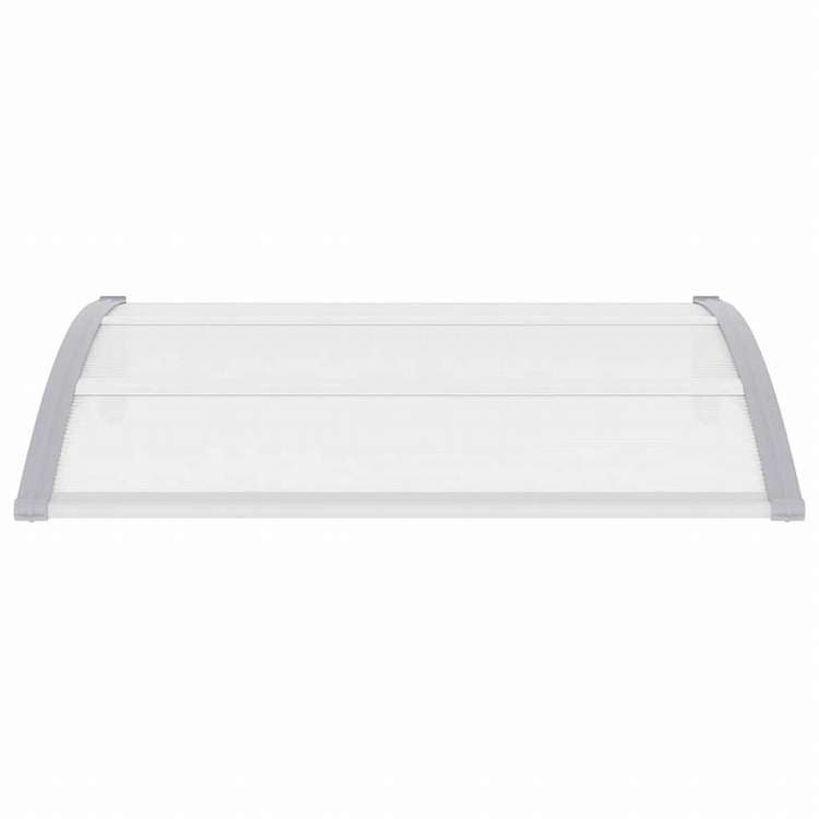 vidaXL ドアキャノピー 120x75cm グレー&透明 PC製ホーム&ガーデン 芝&ガーデン アウトドアリビング 窓・ドア用日除け/オーニング(代引不可)