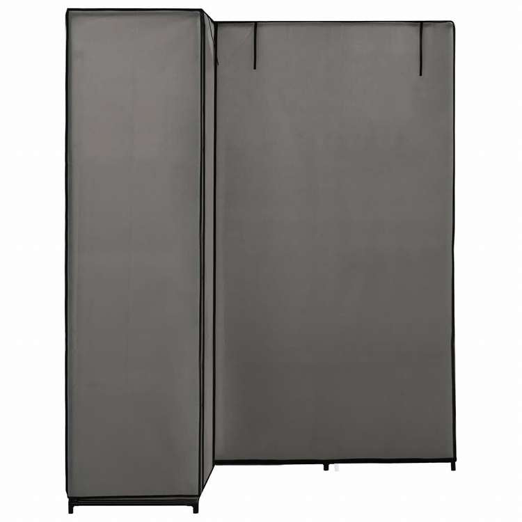 vidaXL コーナー型 洋服ダンス グレー 130x87x169cm家具 キャビネット&収納 戸棚・ワードローブ(代引不可)