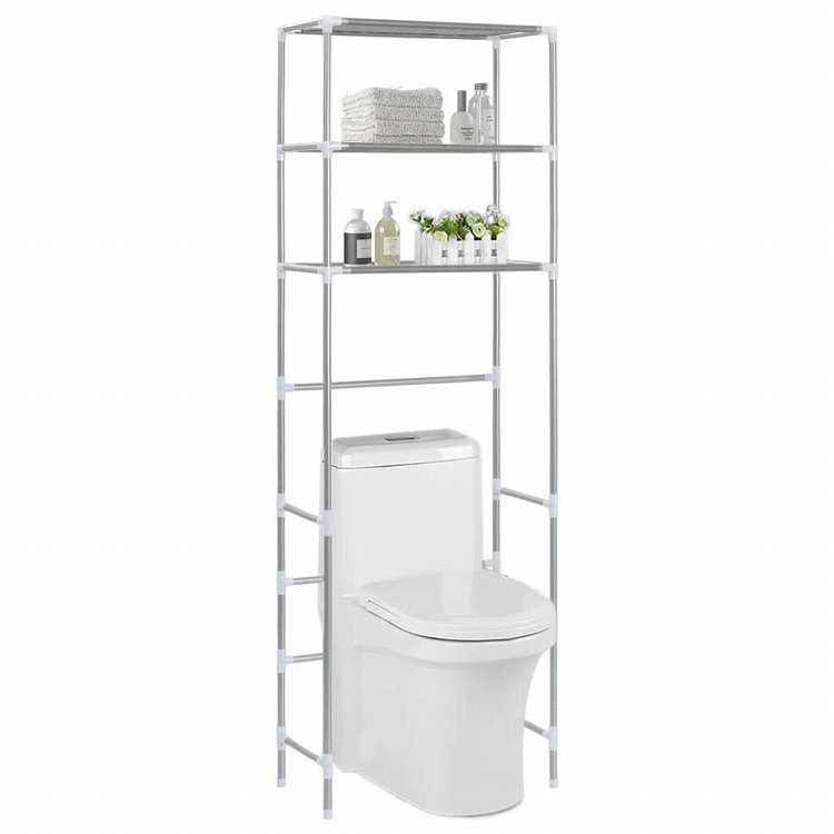 vidaXL トイレ上収納ラック 3段 シルバー 53x28x169cmホーム&ガーデン バスルーム用品 タオルラック・ホルダー(代引不可)