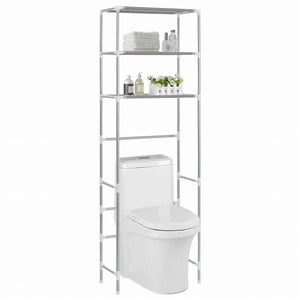 vidaXL トイレ上収納ラック 3段 シルバー 53x28x169cmホーム&ガーデン バスルーム用品 タオルラック・ホルダー(代引不可)