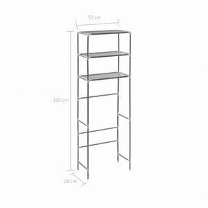 vidaXL トイレ上収納ラック 3段 シルバー 53x28x169cmホーム&ガーデン バスルーム用品 タオルラック・ホルダー(代引不可)