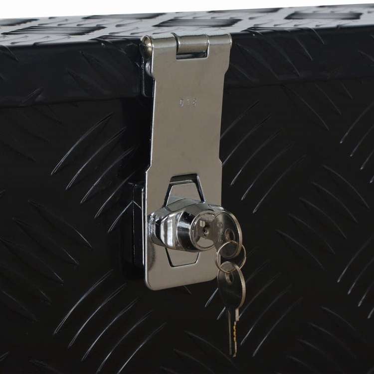 vidaXL アルミボックス 485x140x200mm 黒色ハードウェア ハードウェアアクセサリ 工具収納・整理整頓 ツールボックス(代引不可)