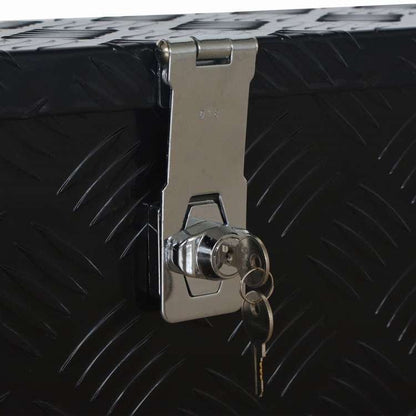 vidaXL アルミボックス 485x140x200mm 黒色ハードウェア ハードウェアアクセサリ 工具収納・整理整頓 ツールボックス(代引不可)