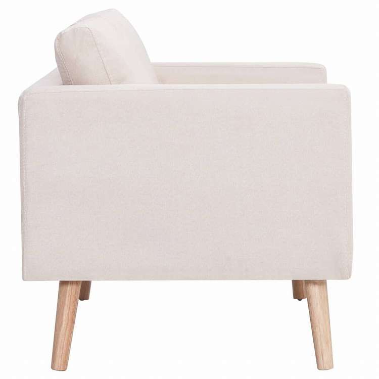 vidaXL 2人掛けソファ 布製 クリーム家具 ソファ(代引不可)