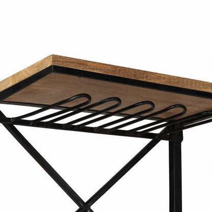 vidaXL トラクター付き ワインキャビネット 49x31x172cm マンゴー無垢材家具 キャビネット&収納 ワインラック(代引不可)