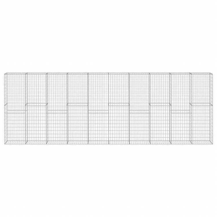 vidaXL ガビオンウォール カバー付き 亜鉛メッキ鋼製 600x30x200cmハードウェア フェンス&バリア フェンスパネル(代引不可)