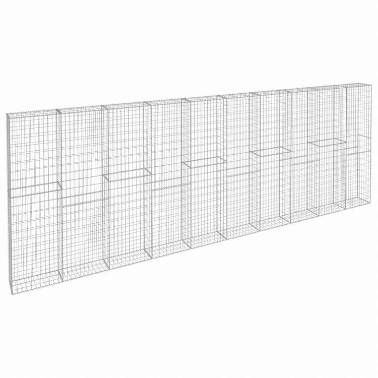 vidaXL ガビオンウォール カバー付き 亜鉛メッキ鋼製 600x30x200cmハードウェア フェンス&バリア フェンスパネル(代引不可)