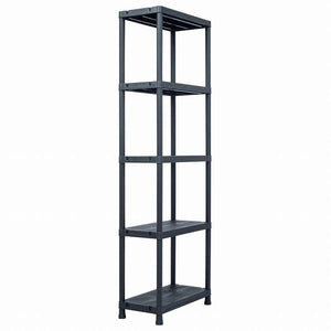 vidaXL 収納棚ラック 2個セット ブラック 125 kg 60x30x180 cm プラスチックビジネス&工業用 工業用収納 業務用収納棚(代引不可)