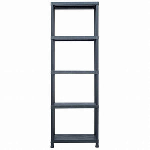 vidaXL 収納棚ラック 2個セット ブラック 125 kg 60x30x180 cm プラスチックビジネス&工業用 工業用収納 業務用収納棚(代引不可)