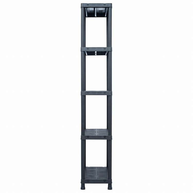 vidaXL 収納棚ラック 2個セット ブラック 125 kg 60x30x180 cm プラスチックビジネス&工業用 工業用収納 業務用収納棚(代引不可)