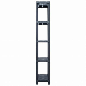 vidaXL 収納棚ラック 2個セット ブラック 125 kg 60x30x180 cm プラスチックビジネス&工業用 工業用収納 業務用収納棚(代引不可)