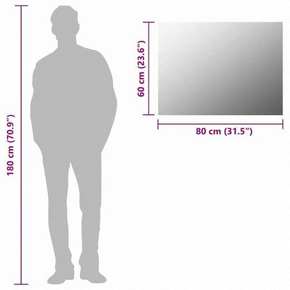 vidaXL フレームレスミラー 80x60cm ガラス製ホーム&ガーデン デコレーション 鏡(代引不可)