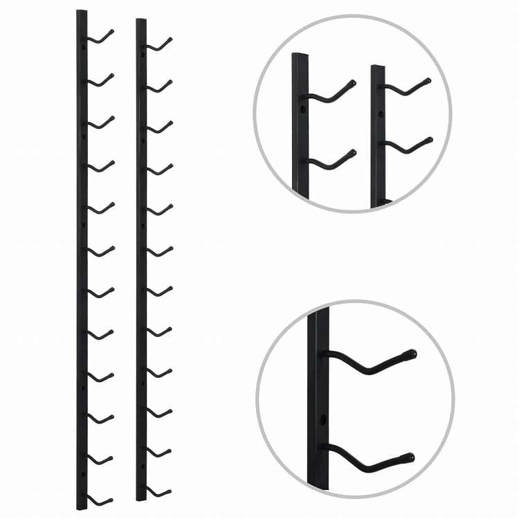 vidaXL 壁掛けワインラック 12本 ブラック 鉄製家具 キャビネット&収納 ワインラック(代引不可)