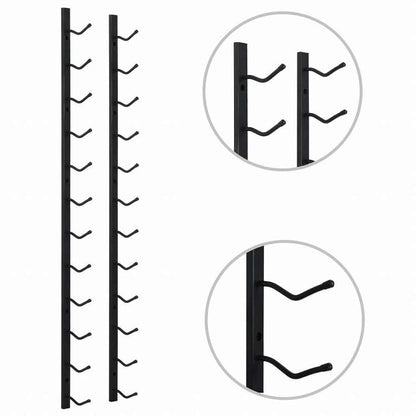 vidaXL 壁掛けワインラック 12本 ブラック 鉄製家具 キャビネット&収納 ワインラック(代引不可)