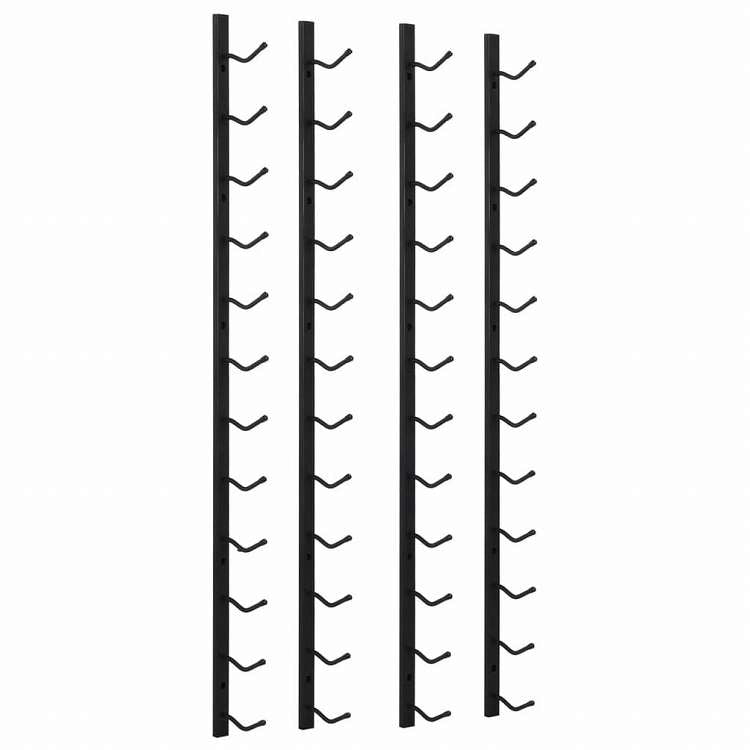 vidaXL 壁掛けワインラック 12本 2点 ブラック 鉄製家具 キャビネット&収納 ワインラック(代引不可)