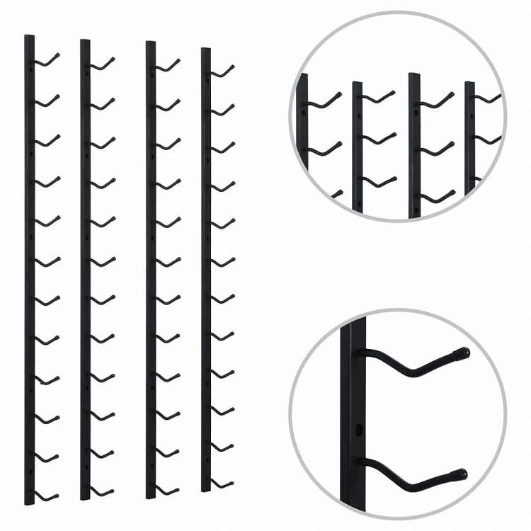 vidaXL 壁掛けワインラック 12本 2点 ブラック 鉄製家具 キャビネット&収納 ワインラック(代引不可)