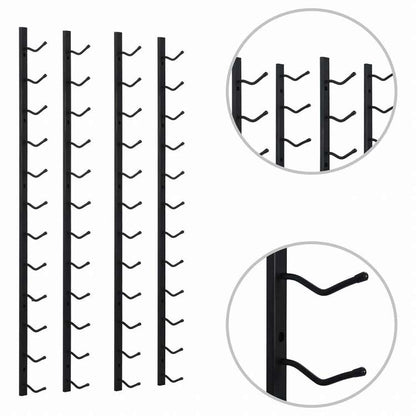 vidaXL 壁掛けワインラック 12本 2点 ブラック 鉄製家具 キャビネット&収納 ワインラック(代引不可)