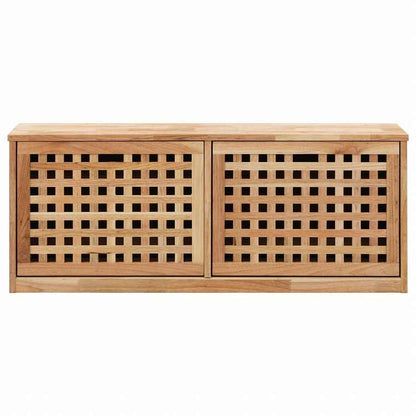 vidaXL シューズ収納ベンチ 94x20x38cm ウォールナット無垢材ホーム&ガーデン 家事用品 収納&オーガナイザー 衣類・ワードローブ収納 シューズラック・整理収納(代引不可)