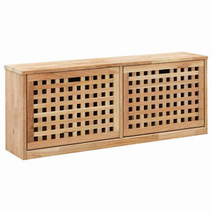 vidaXL シューズ収納ベンチ 94x20x38cm ウォールナット無垢材ホーム&ガーデン 家事用品 収納&オーガナイザー 衣類・ワードローブ収納 シューズラック・整理収納(代引不可)
