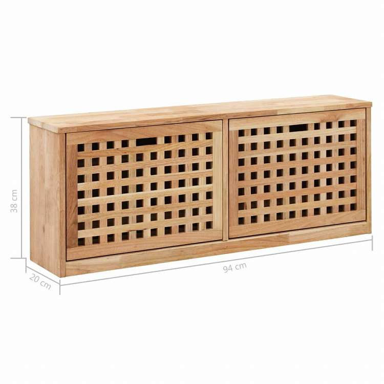 vidaXL シューズ収納ベンチ 94x20x38cm ウォールナット無垢材ホーム&ガーデン 家事用品 収納&オーガナイザー 衣類・ワードローブ収納 シューズラック・整理収納(代引不可)