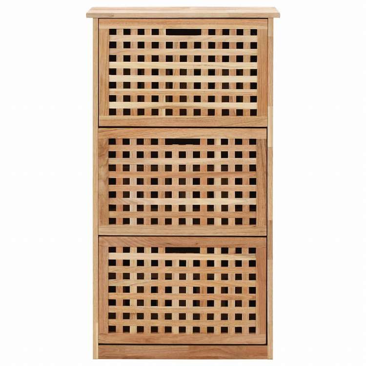 vidaXL シューズ収納キャビネット 55x20x104cm ウォールナット無垢材ホーム&ガーデン 家事用品 収納&オーガナイザー 衣類・ワードローブ収納 シューズラック・整理収納(代引不可)