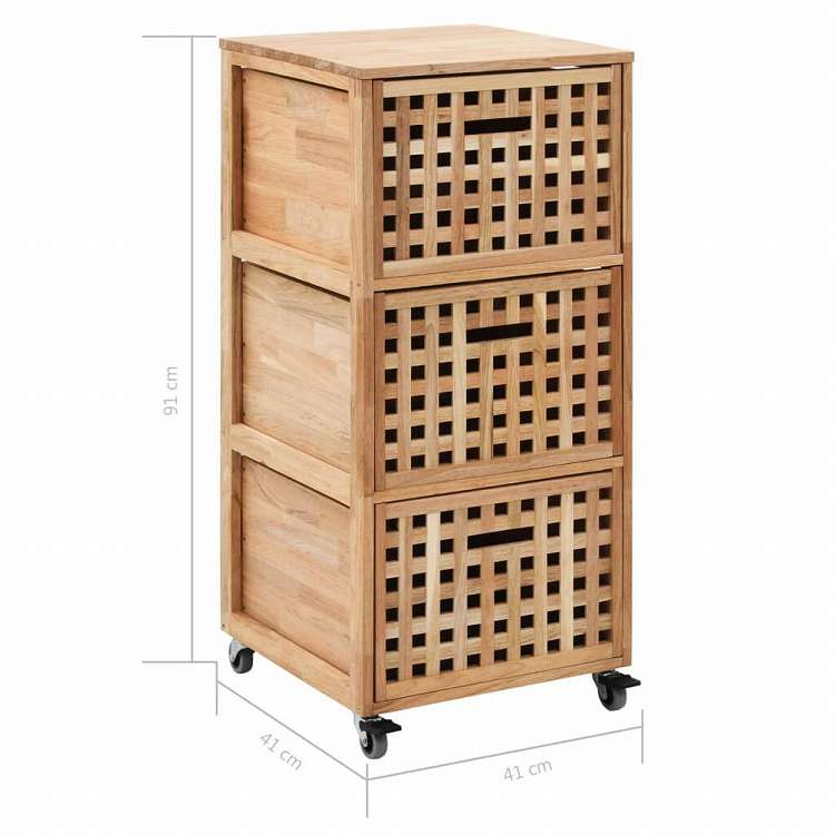 vidaXL バスルームキャビネット 41x41x91cm ウォールナット無垢材家具 キャビネット&収納 収納キャビネット・ロッカー(代引不可)