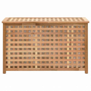 vidaXL ランドリーチェスト 77.5x37.5x46.5cm ウォールナット無垢材ホーム&ガーデン 家事用品 ランドリー用品 洗濯かご(代引不可)