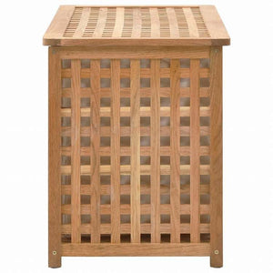 vidaXL ランドリーチェスト 77.5x37.5x46.5cm ウォールナット無垢材ホーム&ガーデン 家事用品 ランドリー用品 洗濯かご(代引不可)