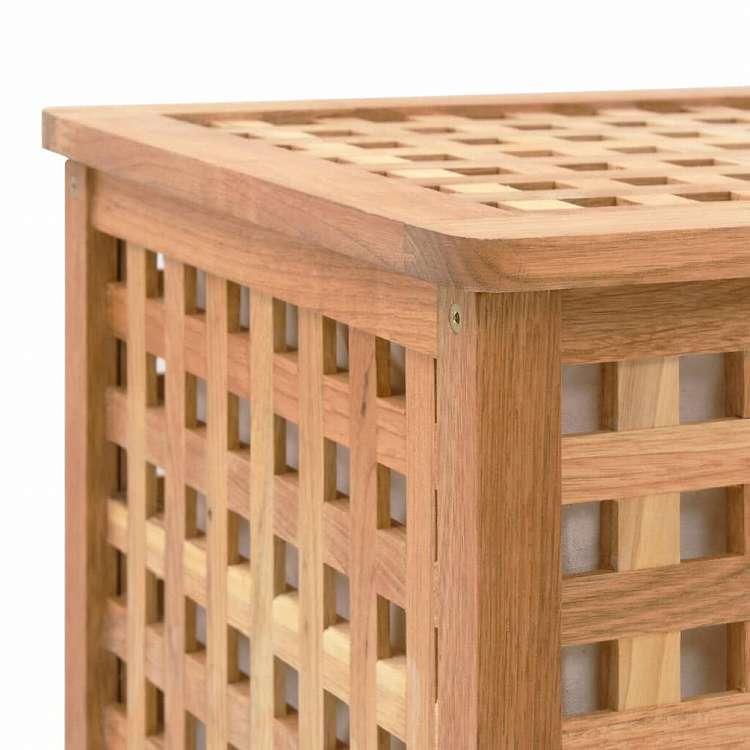 vidaXL ランドリーチェスト 77.5x37.5x46.5cm ウォールナット無垢材ホーム&ガーデン 家事用品 ランドリー用品 洗濯かご(代引不可)