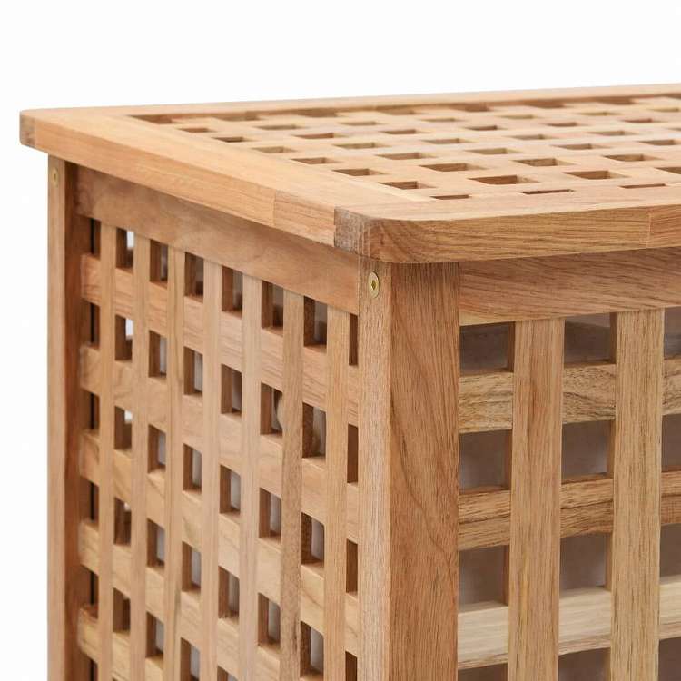 vidaXL ランドリーバスケット 39x39x65cm ウォールナット無垢材ホーム&ガーデン 家事用品 ランドリー用品 洗濯かご(代引不可)