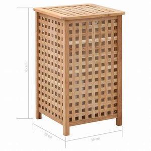 vidaXL ランドリーバスケット 39x39x65cm ウォールナット無垢材ホーム&ガーデン 家事用品 ランドリー用品 洗濯かご(代引不可)
