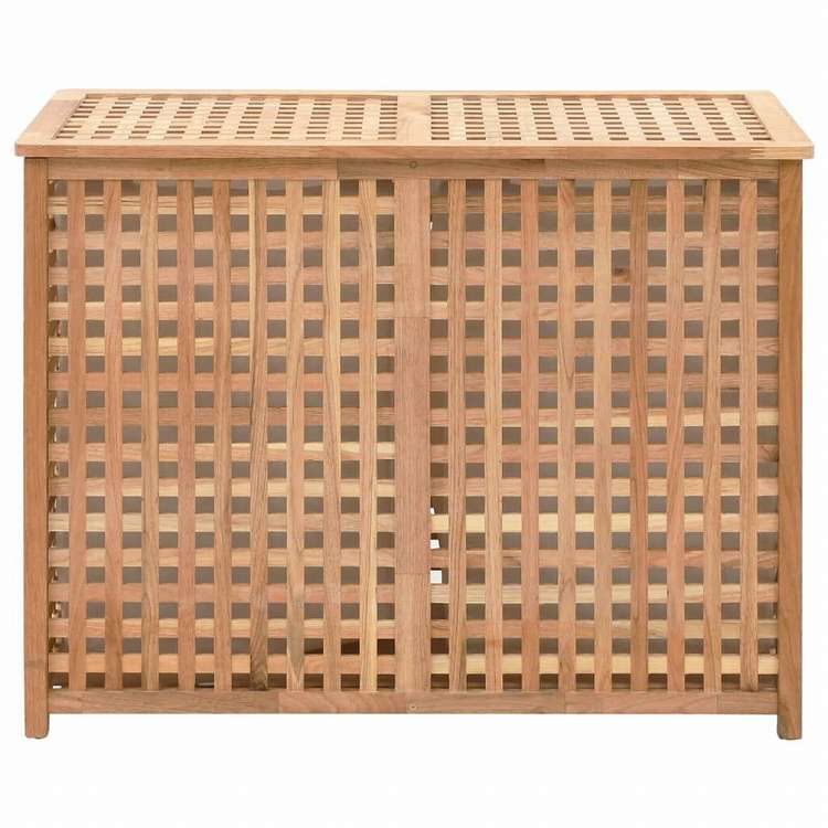 vidaXL ランドリーバスケット 87.5x46x67cm ウォールナット無垢材ホーム&ガーデン 家事用品 ランドリー用品 洗濯かご(代引不可)