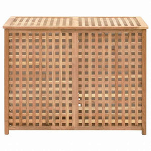 vidaXL ランドリーバスケット 87.5x46x67cm ウォールナット無垢材ホーム&ガーデン 家事用品 ランドリー用品 洗濯かご(代引不可)